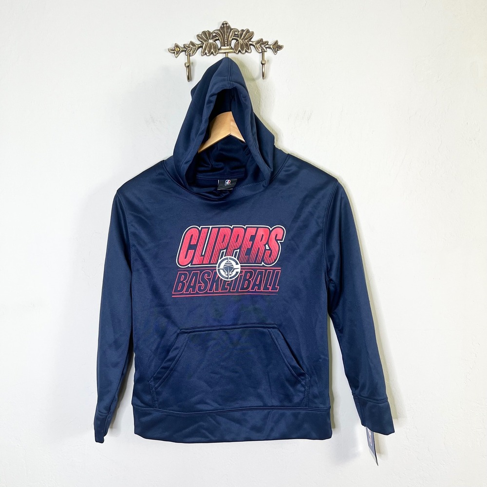 NBA LA Clippers Basketball Hoodie Youth Size S/8 Navy Blue Fleece New 9K2B71AAD